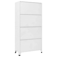 Armoire de classement autoportante en acier blanc à 18 compartiments, design moderne, réglable, avec aérations durables, pour bureau à domicile et appartement