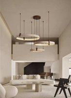 Lustre suspendu LED pleine gamme de style zen rétro chinois, en pierre de grotte jaune, pour hall de maison duplex, protection oculaire, design rétro
