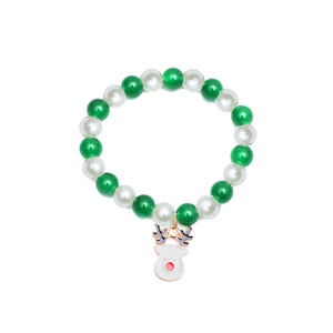 Colorful Christian Trendy Christmas Beaded <b>Bracelets</b> Unisex Funny Holiday Jewelry Enamel Elk Bell Santa Christmas Tree Pendant - Product Image 1
