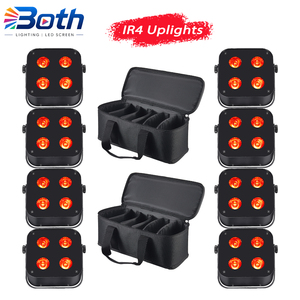 ไฟพาร์ LED ไร้สาย IR4 จำนวน 8 ชิ้น พร้อมถุง 2 ใบ กำลังไฟ 4x12W RGBWA UV ขนาดเล็ก สำหรับตกแต่งงานแต่งงานและงานปาร์ตี้ - Product Image 1