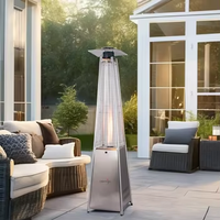 2025 Offre Spéciale Moderne Nouveau Style Pyramide Gaz Chauffage Extérieur avec Flamme En Acier Inoxydable Facile à Déplacer Cour Patio Chauffage Gaz