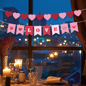 Valentine's Day <b>Banners</b> Paper Heart Shape Decorations For Party Venue Setup Props Diy - Product Image 3