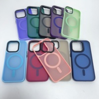 Peau Sensation TPU + Acrylique Magnétique Sans Fil Charge Givré Antichoc Couverture Mat Transparent Téléphone Cas pour iPhone 16 15 Pro Max