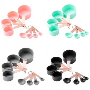 Home Gadgets 8 Pieces Baking Tool Plastic Measuring Cups and Spoons Set <b>Liquid</b> Powder <b>Coffee</b> Measuring Cup Set - Product Image 6