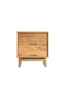 Mesa de Noche Moderna y Elegante de Diseño Nórdico para Dormitorio, de Madera Maciza con Dos Cajones, Almacenamiento Duradero y Muebles para el Hogar - Product Image 5