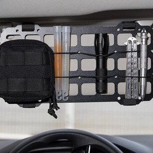 Organizador Táctico para Visera Solar, Placa Molle de Aluminio, 12+ Compartimentos, Tablero de Almacenamiento Interior para Auto - Product Image 2