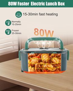 Binsly Electric Lunch <b>Box</b> Food Heater 3 in 1 Portable Food Warmer Leakproof Heated Lunch <b>Box</b> for Adults <b>Camping</b> Office Home - Product Image 4