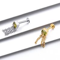 Bijoux de piercing corporel sans filetage en titane ASTM F136 Eternal Metal, chaîne pendante pour boucles d'oreilles, style classique pour mariage