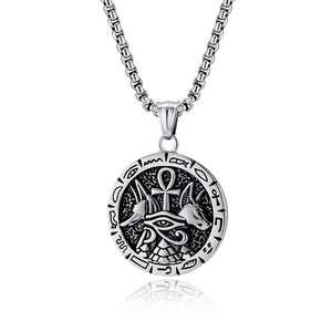 Vintage Egyptian Anka Cross <b>Titanium</b> Steel Necklace for Men, Anubis God Protective Pendant, Niche Cultural Jewelry - Product Image 5