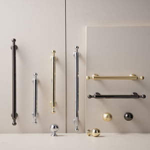 Maniglie per Mobili Zigrinate con Estremità a Sfera e Pomelli in Lega di Zinco Spazzolato con Spaziatura Fori 96/128/192mm per Armadietti, Vanità e Guardaroba - Product Image 4