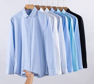 ハイエンドChemise Homme長袖100% コットンメンズシャツアンチリンクルDPアイロンビジネスプロフェッショナルODM - Product Image 2