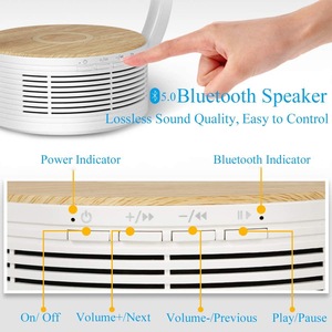 Haut-parleur chargeur sans fil LED RVB avec lumière blanche chaude Trois angles de cadre de lampe réglables Alarme de chevet pratique Boombox - Product Image 5