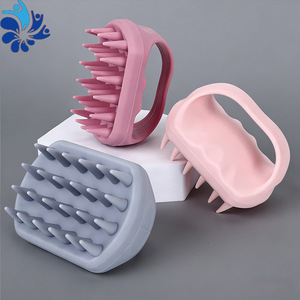 แปรงแชมพูซิลิโคนหัวสี่เหลี่ยมสำหรับการนวดศีรษะเพื่อการผ่อนคลาย - Product Image 3