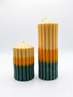 Vela cilíndrica de 3 colores en capas, vela perfumada de lujo de cera de soja hecha a mano, velas decorativas geométricas modernas para el hogar, ideales para días festivos y Ramadán.