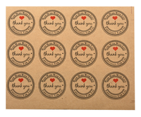 Étiquettes autocollantes imperméables en vinyle avec impression personnalisée, autocollants de remerciement en papier kraft avec logo