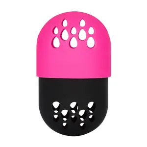 Factory Makeup Powder Puff Soft Breathable Sponge Holder Beauty Egg Silicone Storage Travel Carrying Capsule