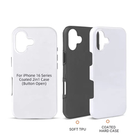 2 en 1 Tough 3D Film Coated Blank White Sublimation Phone Case pour iPhone 16 Promax