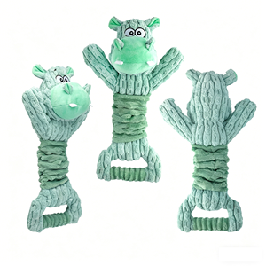 Nouveau jouet sonore personnalisable pour chien Rhino - Jouet interactif extensible et rebondissant avec sifflet et fourrure qui bouge pour animaux de compagnie - Product Image 1