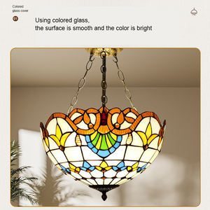 Tiffany lampada moderna lampada a sospensione in vetro colorato lampada da pranzo soggiorno cucina isola corridoio studio centrale LED E26 - Product Image 4