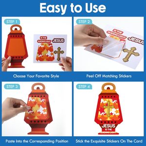 Pegatina <span class=keywords><strong>de</strong></span> verso bíblico, tarjeta religiosa y pegatina, adornos cruzados, Kit <span class=keywords><strong>de</strong></span> artesanía <span class=keywords><strong>de</strong></span> lámpara <span class=keywords><strong>de</strong></span> aceite DIY para Aula <span class=keywords><strong>de</strong></span> Escuela Dominical - Product Image 3