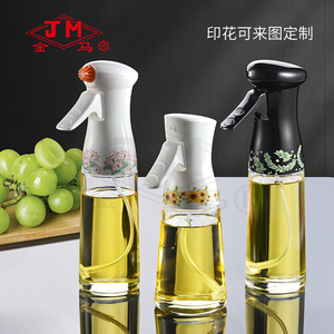 Rociador de aceite Jm serie Jm16, botella de vidrio con diseño floral para dispensar aceite de oliva en la cocina, reutilizable - Product Image 4
