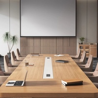 Table de conférence élégante et moderne avec pieds en métal, en bois, mobilier de bureau pour salles de réunion