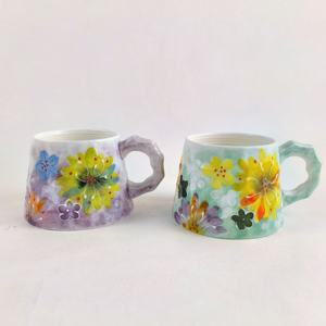 Gran vientre púrpura <span class=keywords><strong>caléndula</strong></span> flor patrón taza nueva bajo vidriado Taza de cerámica pintada con boca estrecha para té y <span class=keywords><strong>café</strong></span> - Product Image 3
