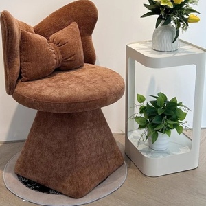 <span class=keywords><strong>Tabouret</strong></span> de maquillage rotatif en bois papillon, style européen moderne de luxe léger, haut de gamme, avec revêtement en flanelle, pour salon - Product Image 4