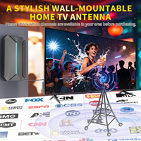 Antena de TV Vertical VLG HD022 con Amplificador de Señal 360°, 4K HDR 10+, Canales Gratuitos, Conector F Macho, Ganancia de 28dB, para Hogar, RV, Sala de Estar