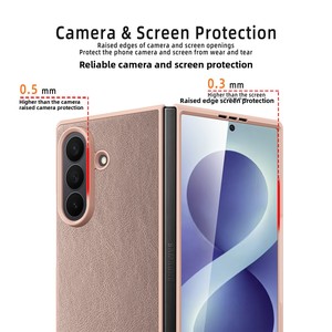 หัวนมินนำเสนอเคสป้องกันแบบพับได้พร้อมผิวสัมผัสหนังลายลิ้นจี่สำหรับ Samsung Z Fold 8 Ultra - Product Image 3