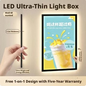 Top Insert Lit LED <b>Advertising</b> <b>Light</b> <b>Box</b> Tempered Glass Aluminum Frame Wall Hanging Poster Display ZL-BGS Dvertising <b>Light</b> <b>Box</b> L - Product Image 3