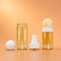 Flacon cosmétique sans air à épaule plate en plastique dépoli avec pulvérisateur à bille pour brume fine, pour toner et soins de la peau, emballage rechargeable