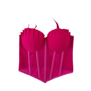 Haut de camisole court sexy et polyvalent pour femme, coupe ajustée, motif arêtes de poisson - Product Image 5