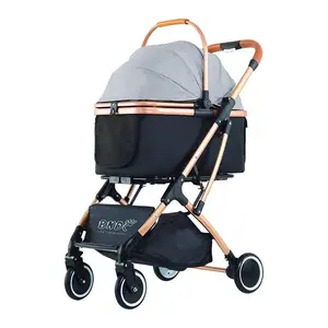 Malha Clarabóia Stroller Para Pequenos A Grandes Animais Carrinho Dobrável Com 4 Rodas e Acolhedor Alça Carrinhos De Cão Pet Trolley