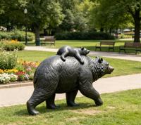Figurine d'ours en résine personnalisable - Décoration de fond de safari pour intérieur, mariage, fête, photographie - Peinte à la main, couleur personnalisée, grande taille