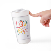 Tasse à café avec aspiration à double paroi personnalisée avec gobelet publicitaire en papier pour insertion de photo