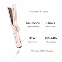Styler électrique professionnel 2-en-1 en céramique à flux d'air, système de fixation à air froid, fer à friser et à lisser, chauffe rapide