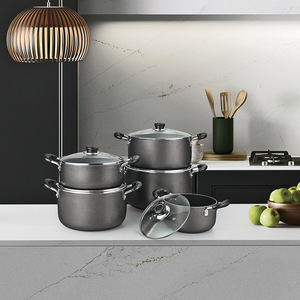 Non-Stick <b>Cookware</b> <b>Set</b> 5 Piece Pot <b>Set</b> With Lids For Gas Stove Soup Pots 1.1L To 5L Capacity - Product Image 2