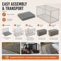 Grande cage en gabion tissé de grande taille, en treillis métallique hexagonal, pour projets d'infrastructure