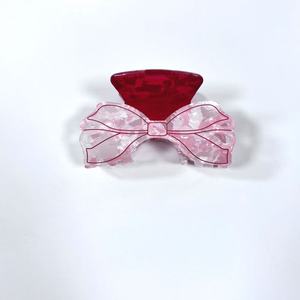 Versión coreana acrílico fresco y lindo brillo pajarita zapatos Clip de agarre parte posterior de la cabeza diadema desaliñada para uso diario - Product Image 5