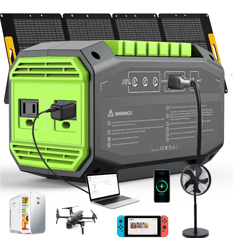 Generatore solare da campeggio per esterni da 200w, alimentatore portatile, 300w, 500w, alimentatore di emergenza