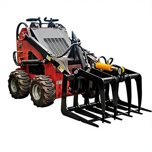 Grappin forestier hydraulique pour <span class=keywords><strong>mini</strong></span>-chargeuse, fourche à griffes pour bois, attache rapide universelle, pompe robuste pour l'entretien forestier et l'aménagement paysager - Product Image 1