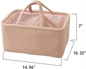 Organizzatore per Pannolini Regolabile in Nylon, Elegante Cesto Portaoggetti Rettangolare Marrone per Pannolini e Salviette - Product Image 6