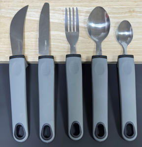 Utensilios para ancianos directos de fábrica, 4 Uds., tenedores de plástico flexibles, cucharas y cuchillos - Product Image 2