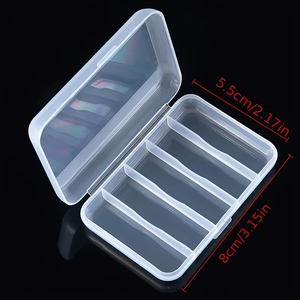 Boîte de rangement pour leurres de pêche avec couvercle, adaptée à l'eau douce et salée, organisateur de matériel de pêche, étui en plastique portable et durable pour appâts - Product Image 5