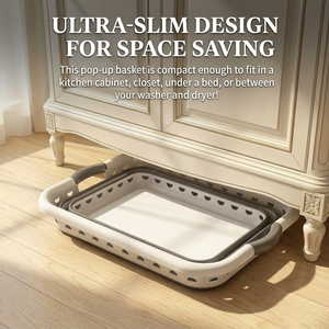 <span class=keywords><strong>Cesto</strong></span> Portabiancheria Pieghevole Multifunzionale da 45L, Organizzatore Salvaspazio in Plastica per Uso Domestico - Product Image 3