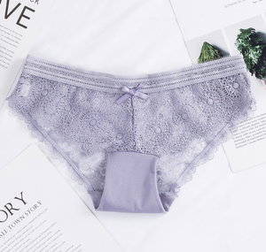 Ventes en gros de sous-vêtements féminins sexy sans couture, transparents, en dentelle florale <span class=keywords><strong>rose</strong></span> et blanche - Product Image 6