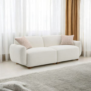 Chine Nordic Beige Boucle <span class=keywords><strong>2</strong></span> places causeuse canapé confortable Standard tissu canapé élégant ensemble <span class=keywords><strong>de</strong></span> canapé pour salon appartement - Product Image 1