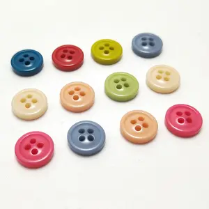 Wholesale 4 holes round resin fancy custom baby children colorful shit polyester buttons for clothes