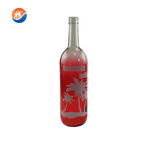 Nueva Botella de Agua o Vino de Vidrio Transparente de Color con Tapa de Clip de Corcho y Diseño Estampado en Oro - Product Image 2